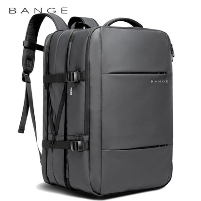 BANGE Ästhetischer Herren-Business-Rucksack, Schule, erweiterbare USB-Tasche, großes Fassungsvermögen, 17,3 Laptop, wasserdicht, modischer Reiserucksack
