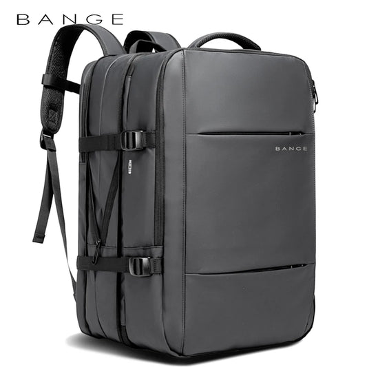 BANGE Ästhetischer Herren-Business-Rucksack, Schule, erweiterbare USB-Tasche, großes Fassungsvermögen, 17,3 Laptop, wasserdicht, modischer Reiserucksack