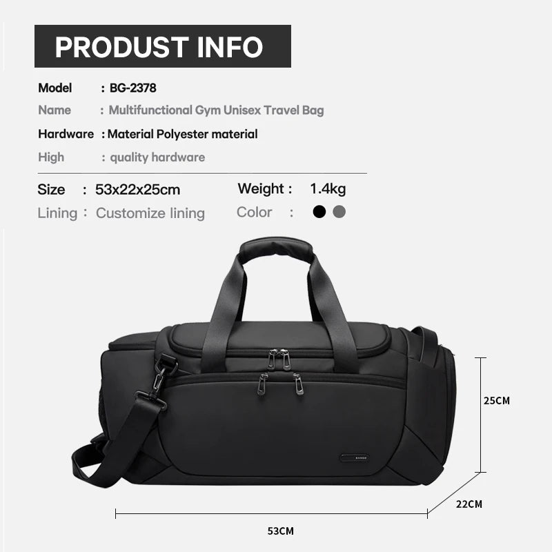 BANGE Sporttaschen Männer Gym Taschen Für Fitness Training Im Freien Wasserdichte Sporttasche Trocken Nass Trennung Taschen Sac De Reisetasche