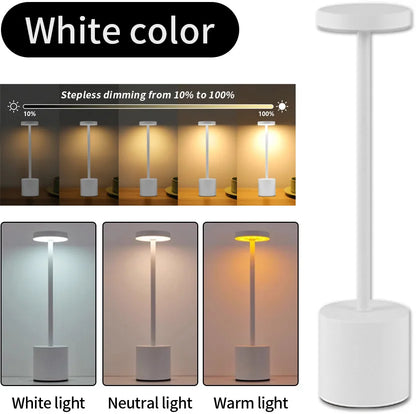 Klassische Tischlampe, USB wiederaufladbar, Nachtlicht, stufenloses Dimmen, Touch-Schreibtischlampe, 3-Farben-Nachttischlampe, Bar, Hotel-Dekoration