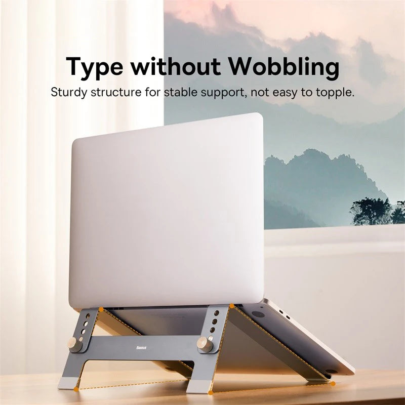 Baseus Laptop-Ständer, Unterstützung für Notebook, Aluminiumlegierung, 4 Gänge, verstellbarer vertikaler Ständer für MacBook Air Pro 17 Zoll Laptop-Ständer