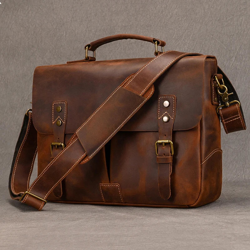 Newsbirds Rindsleder männer Aktentasche Aus Echtem Leder A4 Datei Dokument Handtasche Männlichen Laptop Schulter Tasche Business Computer Tasche