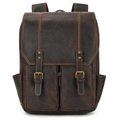Newsbirds Herren-Rucksack aus Leder, Retro-Luxus-Modestil, Rucksack, Reisetasche, Rucksack, Schultasche für Herren, Leder-Tagesrucksack für Herren