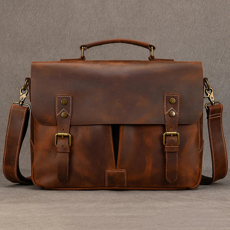 Newsbirds Rindsleder männer Aktentasche Aus Echtem Leder A4 Datei Dokument Handtasche Männlichen Laptop Schulter Tasche Business Computer Tasche
