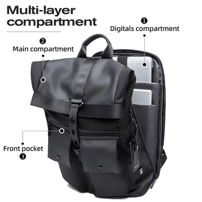 Bange Casual Männer Anti-Diebstahl-Rucksack 15,6 Zoll multifunktionale wasserdichte Rucksäcke tägliche Reisetasche Schulrucksack mit Gürtel