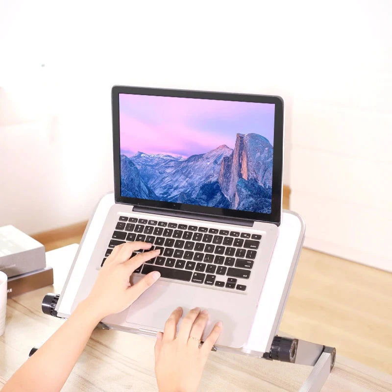 Tragbarer Klapphalter aus Aluminiumlegierung, Laptop-Ständer, Schreibtisch, Bett, Tischständer, Notebook-Computer, rutschfeste Halterung für 11–17 Zoll