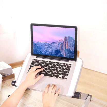 Tragbarer Klapphalter aus Aluminiumlegierung, Laptop-Ständer, Schreibtisch, Bett, Tischständer, Notebook-Computer, rutschfeste Halterung für 11–17 Zoll