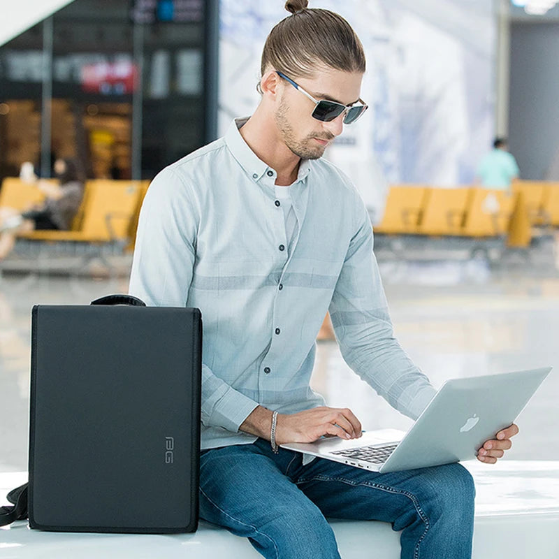 BANGE Neue Design Männer Rucksack Wasserdicht Passt für 14,1 zoll Laptop Tasche Teenager Reisetasche Schule Tasche Stadt Business Rucksack Mann