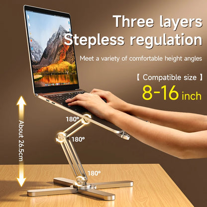 Faltbarer Laptopständer 360° ° Rotation Notebook Tisch Aluminium Legierung Halter Tragbare Buch Tablet Halterung mit Wärmeableitung