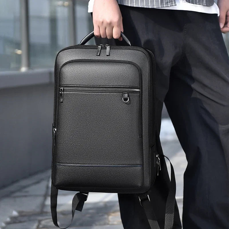 Executive Rucksack Männer PU Leder Satchel USB Lade Aktentasche Büro Reise Laptop Büro Business Schulter Rucksack Männlich