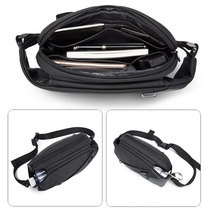 BANGE Große Kapazität Wasserdichte Multifunktions Umhängetasche Männer Schulter Tasche Männlichen Sling Brust Taschen Für Taille Gürtel Passenden