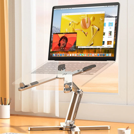 Faltbarer Laptopständer 360° ° Rotation Notebook Tisch Aluminium Legierung Halter Tragbare Buch Tablet Halterung mit Wärmeableitung