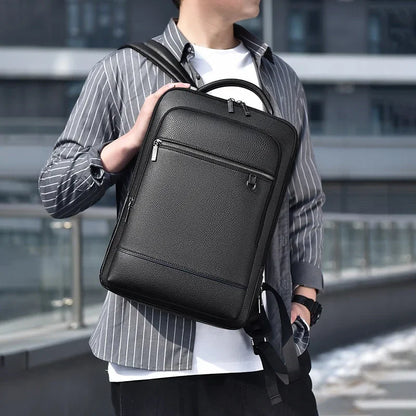 Executive Rucksack Männer PU Leder Satchel USB Lade Aktentasche Büro Reise Laptop Büro Business Schulter Rucksack Männlich