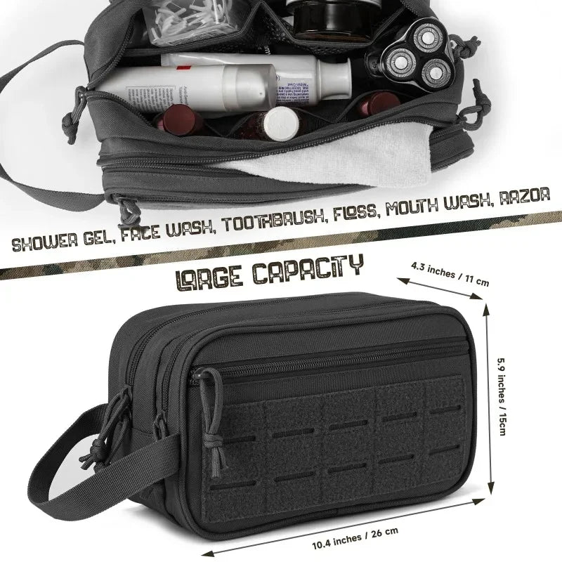 Kulturbeutel für Männer, Hygienetasche, Herren-Rasierset, Reise-Duschtasche, Taillenrucksack, Werkzeug, Molle-Beutel, kleine Dopp-Kit-Gürteltasche