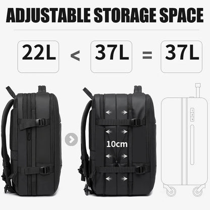 BANGE Erweiterbarer Herrenrucksack, wasserdicht, 17,3-Zoll-Laptop-Rucksack, große Kapazität, Wandern, Reisetasche, männliche Rucksäcke für Männer