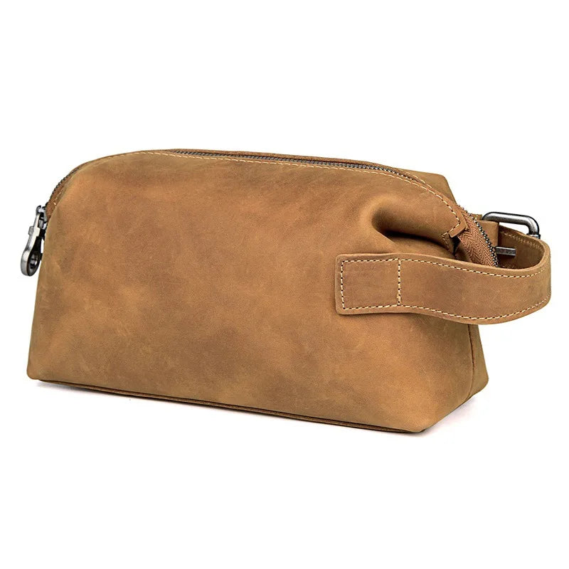 Echtes Rindsleder Drop Kits Echtes Leder Herren Damen Clutch Geldbörse Kuh Leder Aufbewahrungstasche Kulturbeutel Reisetasche Taschen für Kosmetik