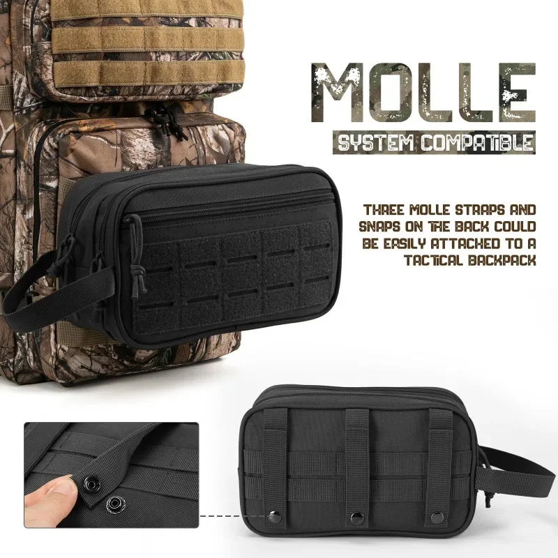Kulturbeutel für Männer, Hygienetasche, Herren-Rasierset, Reise-Duschtasche, Taillenrucksack, Werkzeug, Molle-Beutel, kleine Dopp-Kit-Gürteltasche