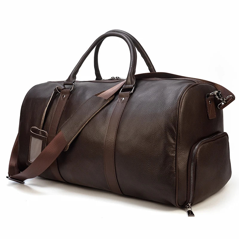 Luxus Echtes Leder Männer Frauen Reisetasche Kuh Leder Handgepäck Tasche Reise Schulter Tasche Männlich Weiblich Wochenende Duffle Tasche