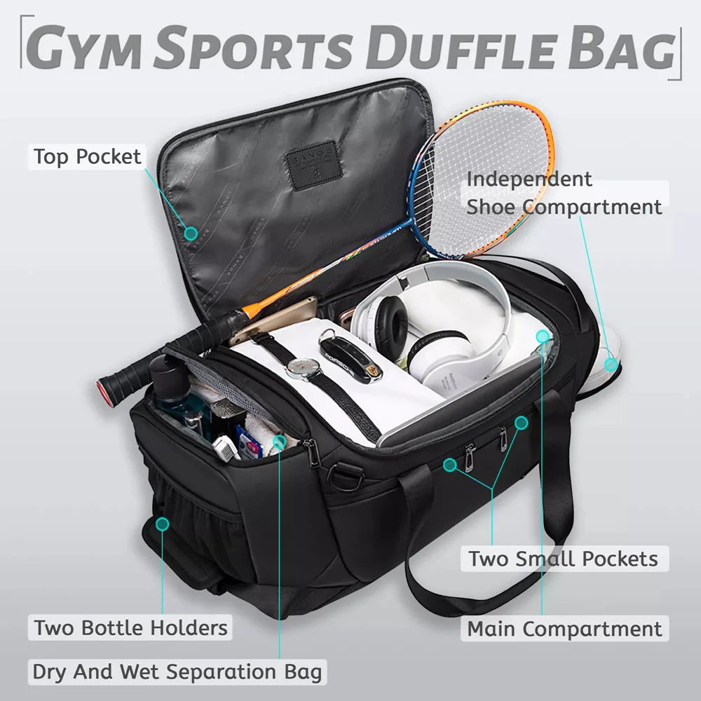 BANGE Sporttaschen Männer Gym Taschen Für Fitness Training Im Freien Wasserdichte Sporttasche Trocken Nass Trennung Taschen Sac De Reisetasche