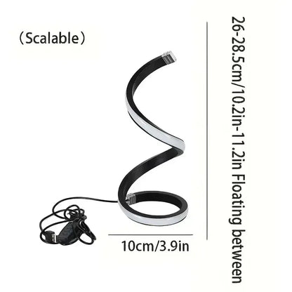Kreatives Spiral-LED-Nachtlicht mit USB-Stecker, dimmbar, 3-Farben-Tisch-Nachtlampe für Wohnzimmer, Büro, Schreibtisch, Schlafzimmer, Nachttisch-Dekoration