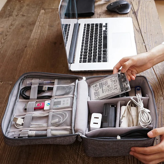 Kabel-Aufbewahrungstasche, multifunktional, wasserdicht, digital, elektronischer Organizer, tragbare Reise-Aufbewahrungsbox für Kabel, Datenleitung, Ladegerät