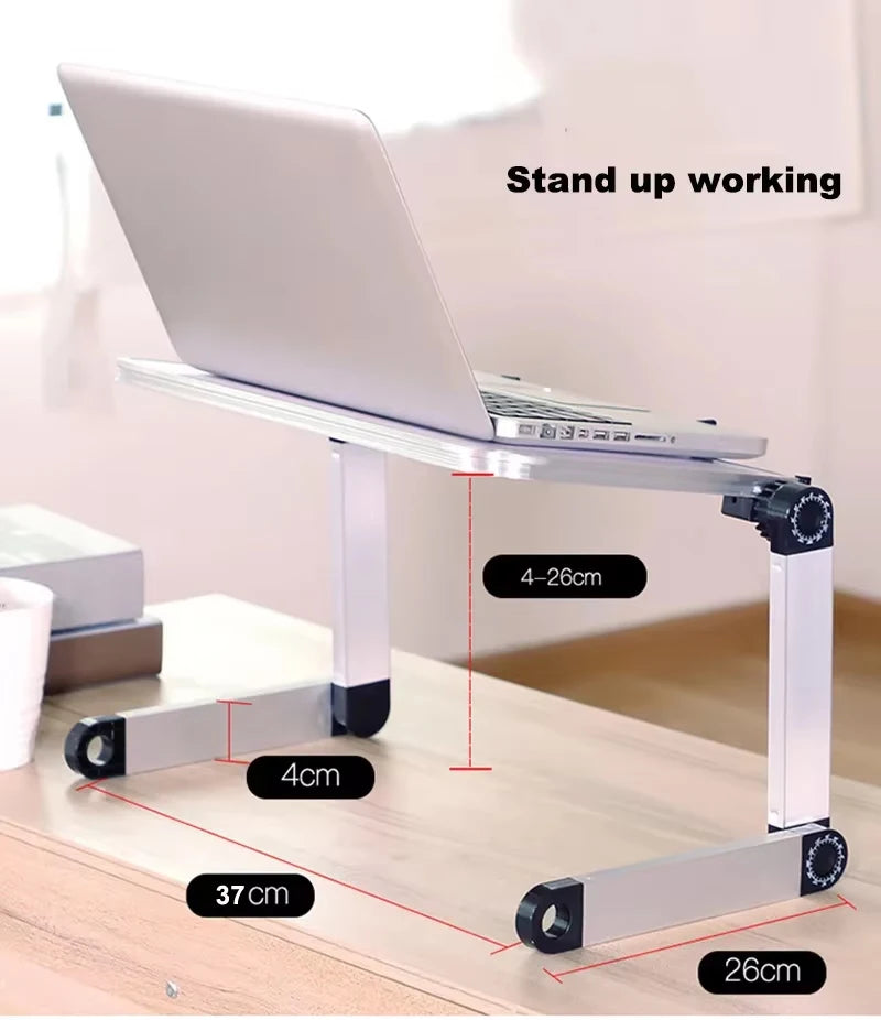 Tragbarer Klapphalter aus Aluminiumlegierung, Laptop-Ständer, Schreibtisch, Bett, Tischständer, Notebook-Computer, rutschfeste Halterung für 11–17 Zoll