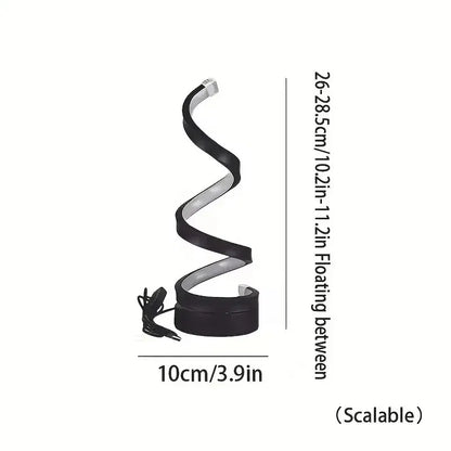 Kreatives Spiral-LED-Nachtlicht mit USB-Stecker, dimmbar, 3-Farben-Tisch-Nachtlampe für Wohnzimmer, Büro, Schreibtisch, Schlafzimmer, Nachttisch-Dekoration
