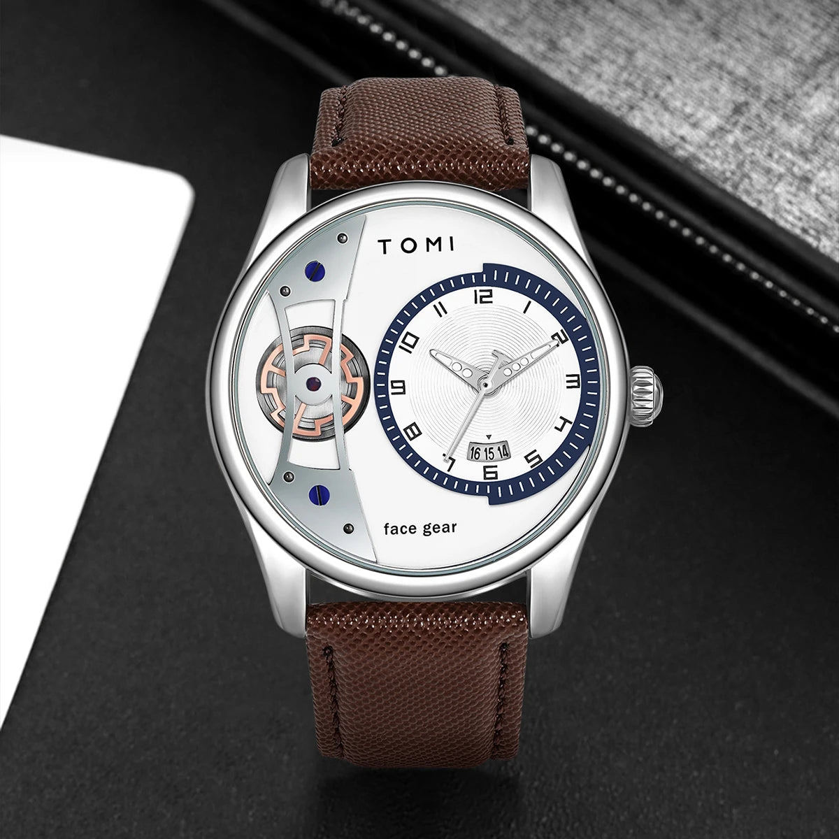 TOMI Set Geschenkbox für Herren, minimalistische Business-Quarzuhr, luxuriöse, vielseitige, abnehmbare Uhr mit Doppelarmband, Festival-Geschenk
