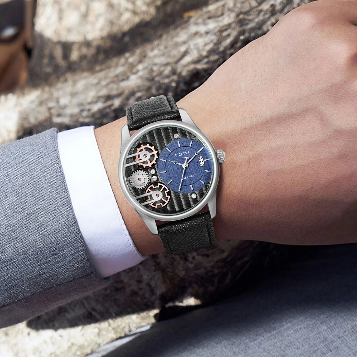 Tomi Herren Geschenk box Kombination Set Uhr Luxus und einfache Business abnehmbare Armband Quarzuhr Herren uhr Festival Geschenk