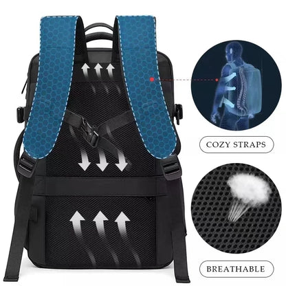 BANGE Ästhetischer Herren-Business-Rucksack, Schule, erweiterbare USB-Tasche, großes Fassungsvermögen, 17,3 Laptop, wasserdicht, modischer Reiserucksack