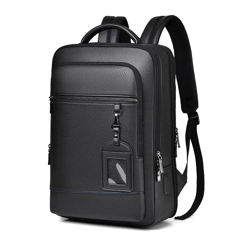 Executive Rucksack Männer PU Leder Satchel USB Lade Aktentasche Büro Reise Laptop Büro Business Schulter Rucksack Männlich