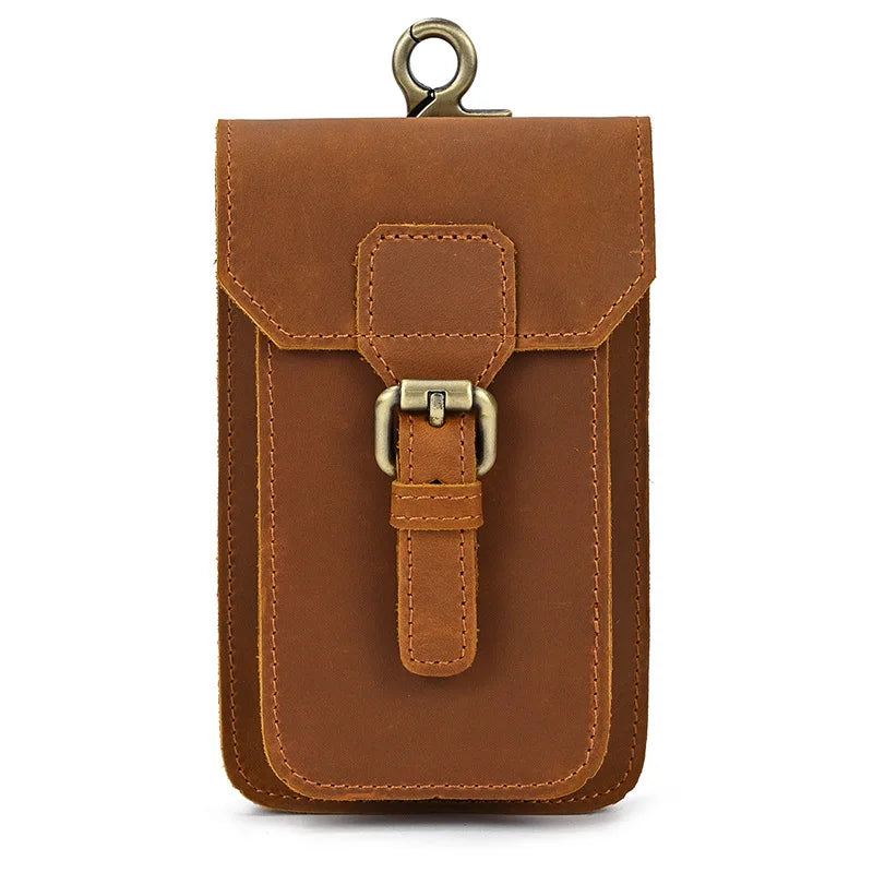 Leder Taille Tasche Auf Gürtel Handy Tasche Gürtel Tasche Leder Handy Tasche Fanny Pack Sommer Mini Taille Tasche Männer männlichen