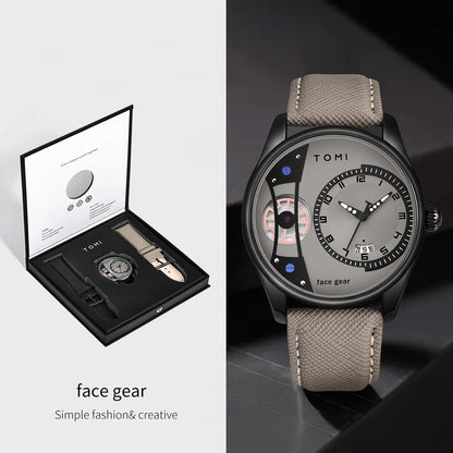 TOMI Set Geschenkbox für Herren, minimalistische Business-Quarzuhr, luxuriöse, vielseitige, abnehmbare Uhr mit Doppelarmband, Festival-Geschenk