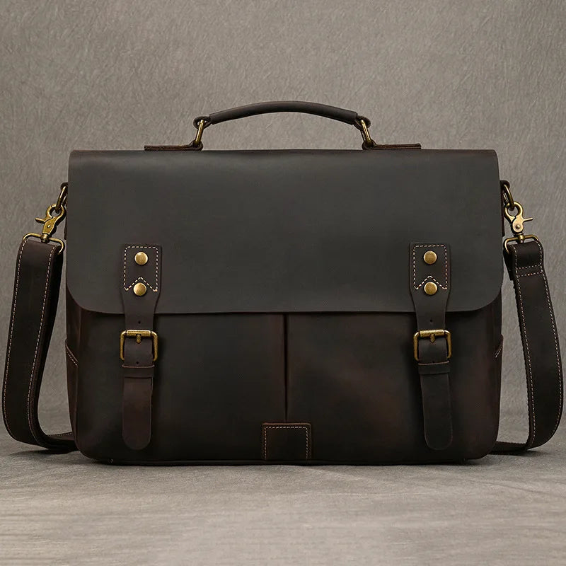 Newsbirds Rindsleder männer Aktentasche Aus Echtem Leder A4 Datei Dokument Handtasche Männlichen Laptop Schulter Tasche Business Computer Tasche