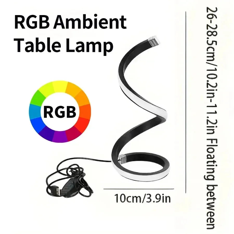 Kreatives Spiral-LED-Nachtlicht mit USB-Stecker, dimmbar, 3-Farben-Tisch-Nachtlampe für Wohnzimmer, Büro, Schreibtisch, Schlafzimmer, Nachttisch-Dekoration