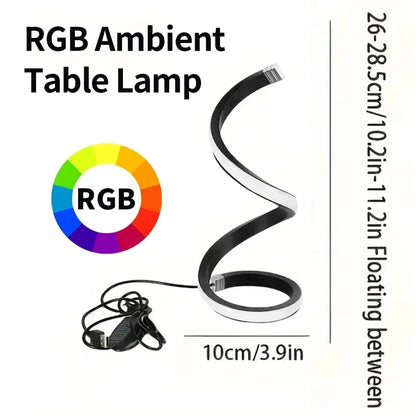 Kreatives Spiral-LED-Nachtlicht mit USB-Stecker, dimmbar, 3-Farben-Tisch-Nachtlampe für Wohnzimmer, Büro, Schreibtisch, Schlafzimmer, Nachttisch-Dekoration