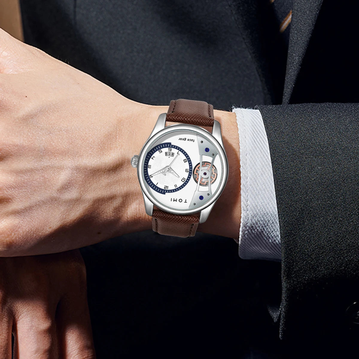 TOMI Set Geschenkbox für Herren, minimalistische Business-Quarzuhr, luxuriöse, vielseitige, abnehmbare Uhr mit Doppelarmband, Festival-Geschenk