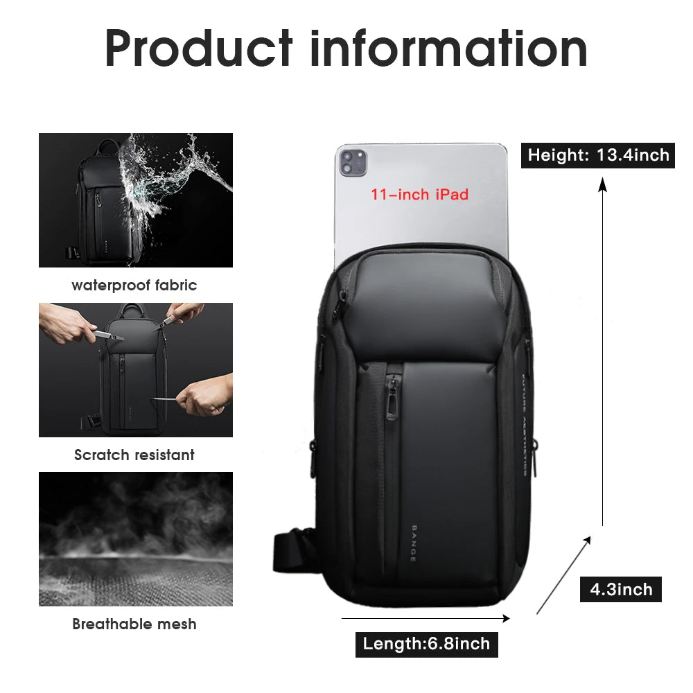 Bange Neue Oxford Mode Wasserdichte Brusttasche Umhängetasche Herrenmodelle Herren Brusttasche Freizeit Schultertasche Große Kapazität