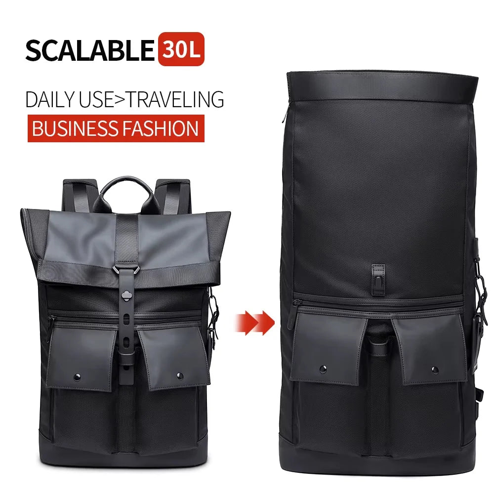 Bange Casual Männer Anti-Diebstahl-Rucksack 15,6 Zoll multifunktionale wasserdichte Rucksäcke tägliche Reisetasche Schulrucksack mit Gürtel