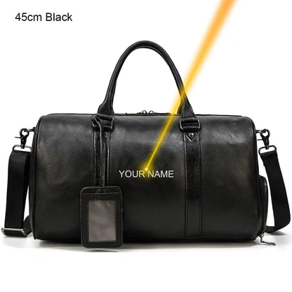 Luxus Echtes Leder Männer Frauen Reisetasche Kuh Leder Handgepäck Tasche Reise Schulter Tasche Männlich Weiblich Wochenende Duffle Tasche