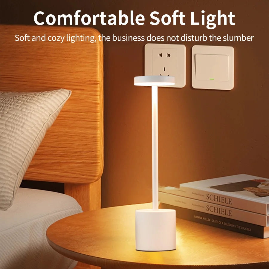 Klassische Tischlampe, USB wiederaufladbar, Nachtlicht, stufenloses Dimmen, Touch-Schreibtischlampe, 3-Farben-Nachttischlampe, Bar, Hotel-Dekoration