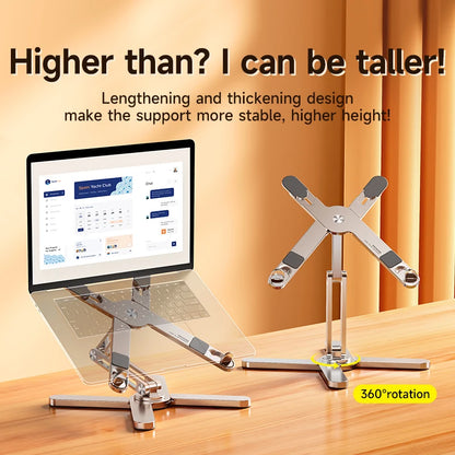 Faltbarer Laptopständer 360° ° Rotation Notebook Tisch Aluminium Legierung Halter Tragbare Buch Tablet Halterung mit Wärmeableitung