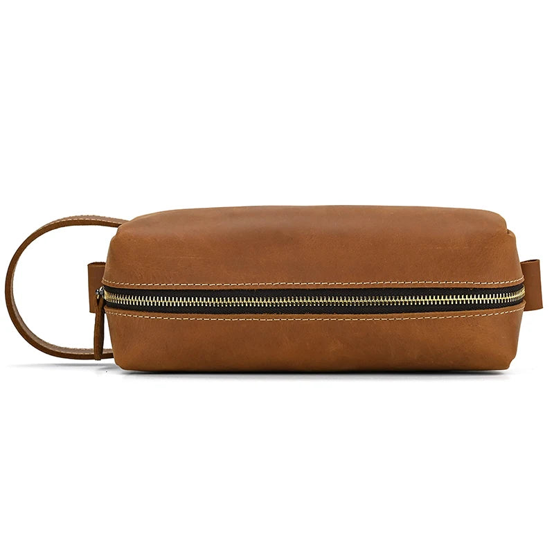 Echtes Rindsleder Drop Kits Echtes Leder Herren Damen Clutch Geldbörse Kuh Leder Aufbewahrungstasche Kulturbeutel Reisetasche Taschen für Kosmetik