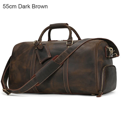 Luxus Echtes Leder Männer Frauen Reisetasche Kuh Leder Handgepäck Tasche Reise Schulter Tasche Männlich Weiblich Wochenende Duffle Tasche