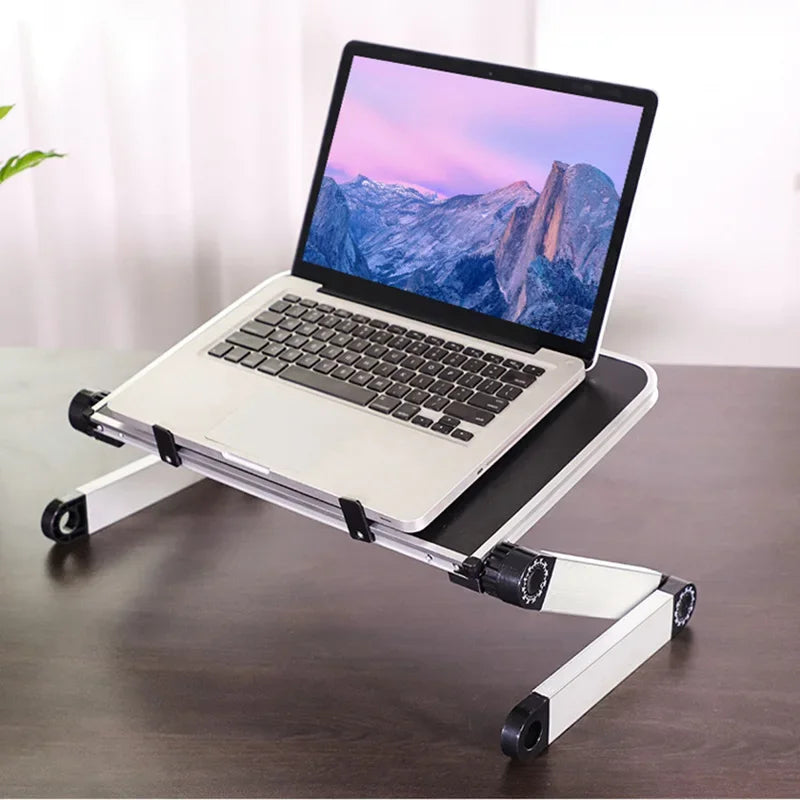 Tragbarer Klapphalter aus Aluminiumlegierung, Laptop-Ständer, Schreibtisch, Bett, Tischständer, Notebook-Computer, rutschfeste Halterung für 11–17 Zoll
