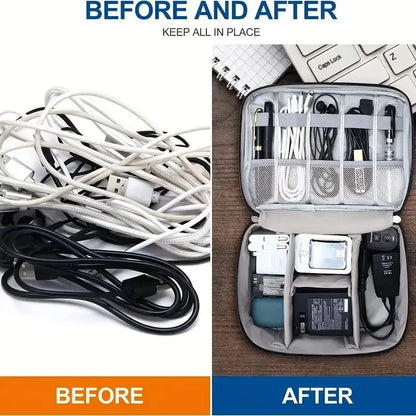 Kabel-Aufbewahrungstasche, multifunktional, wasserdicht, digital, elektronischer Organizer, tragbare Reise-Aufbewahrungsbox für Kabel, Datenleitung, Ladegerät