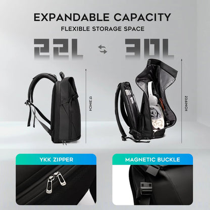 Bange Herren-Mode-Rucksack, 15,6 Zoll, multifunktionaler wasserdichter Rucksack, tägliche Reisetasche, lässiger Schulrucksack mit Schnalle