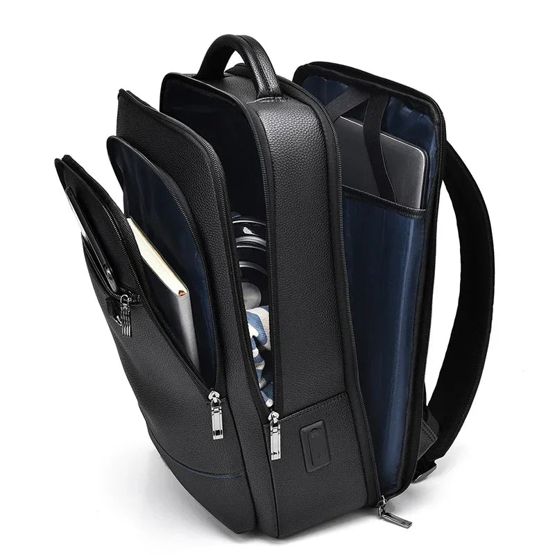 Executive Rucksack Männer PU Leder Satchel USB Lade Aktentasche Büro Reise Laptop Büro Business Schulter Rucksack Männlich